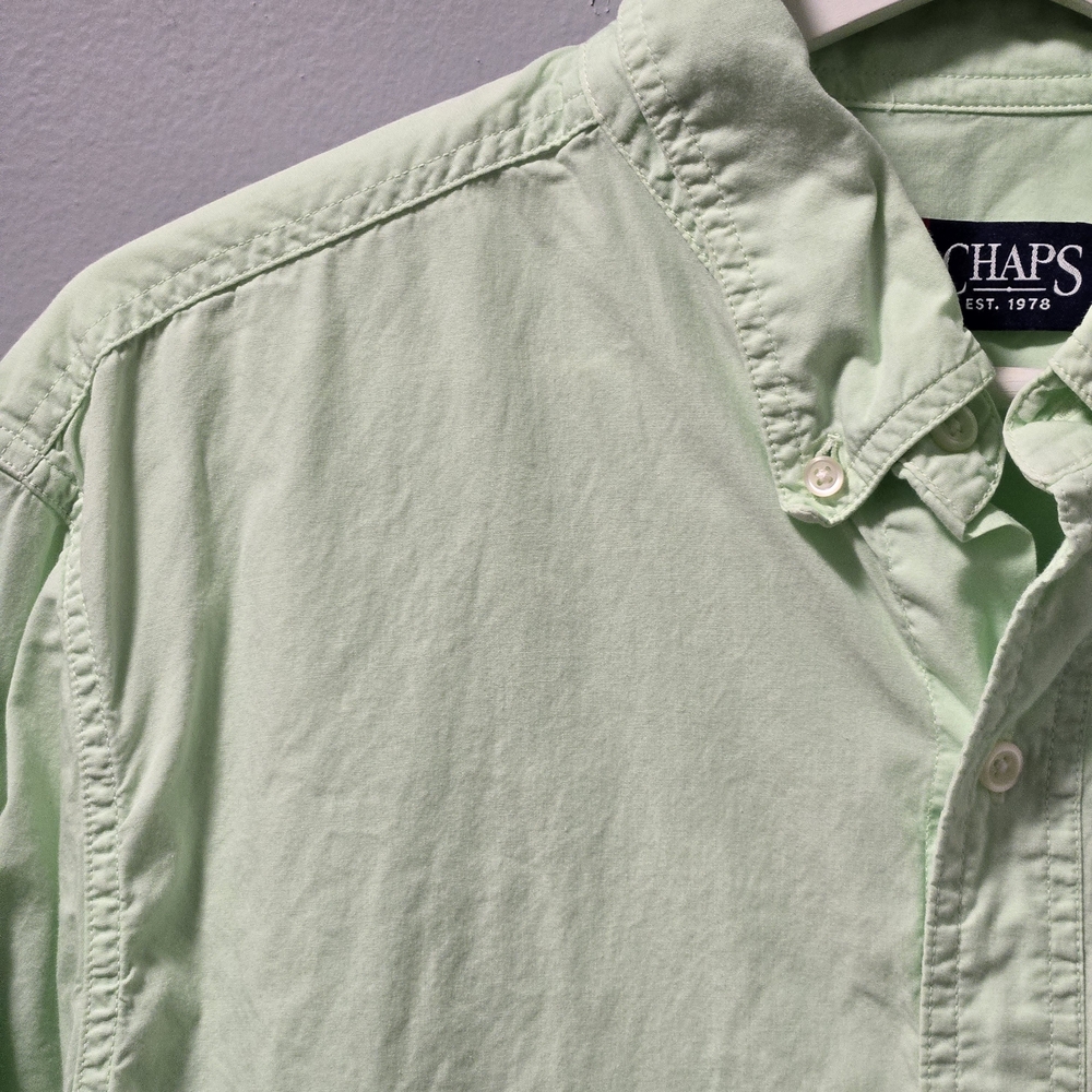 Chaps Men's Mint Green Long Sleeve Casual Shirt Size Large